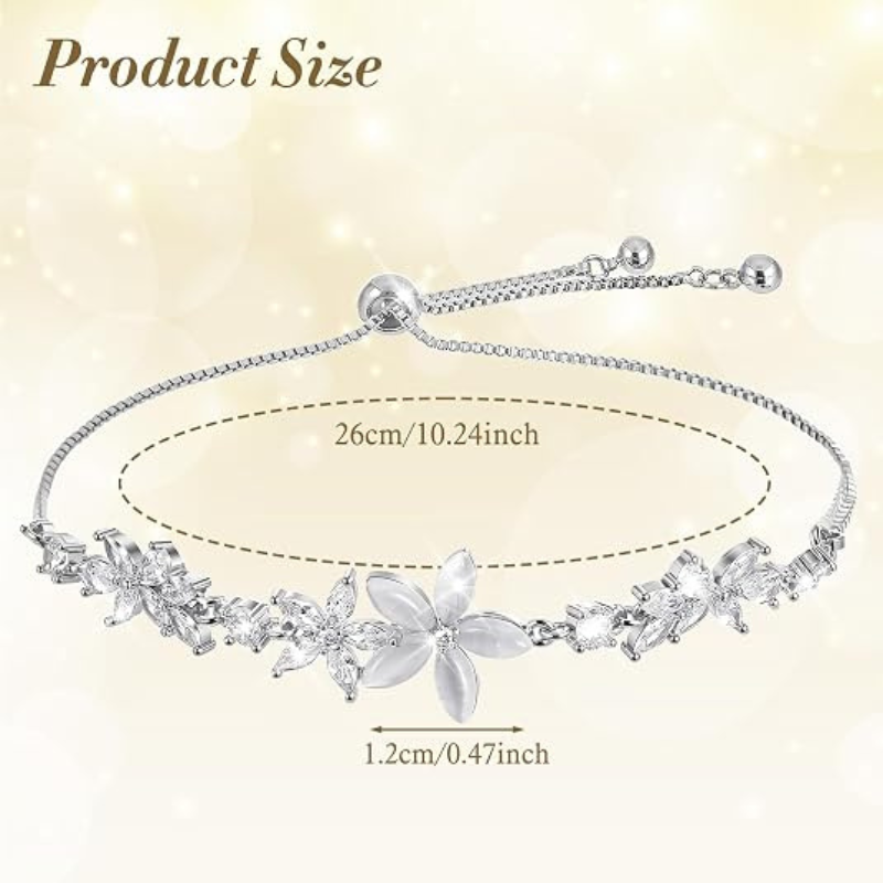 Rhinestone Slider Floral Bracelet