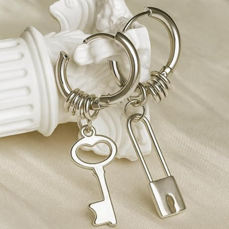 Knot Key Lock Funny Hoop Y2K Punk Earring
