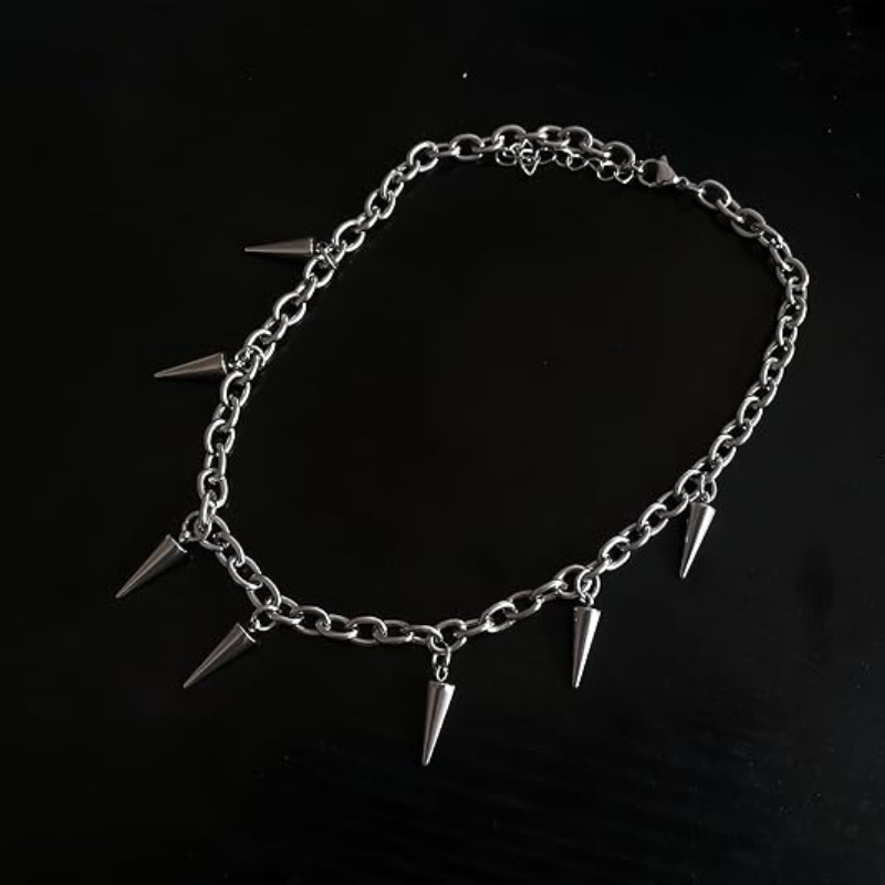 Tapered Rivet Stainless Steel Necklace