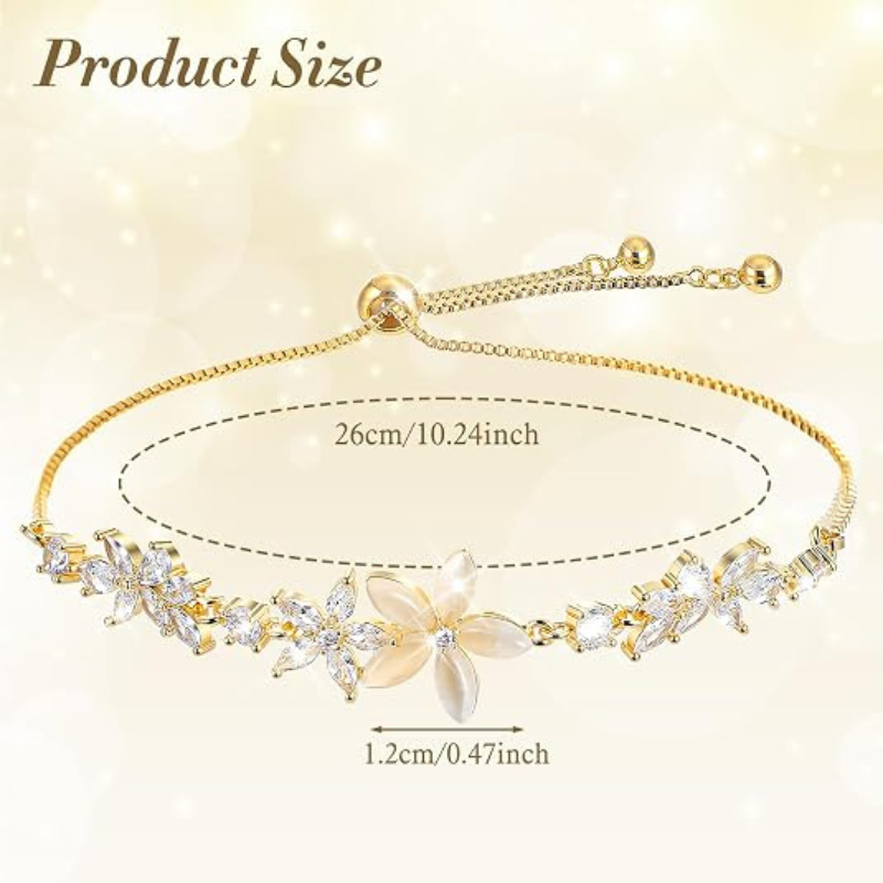 Rhinestone Slider Floral Bracelet