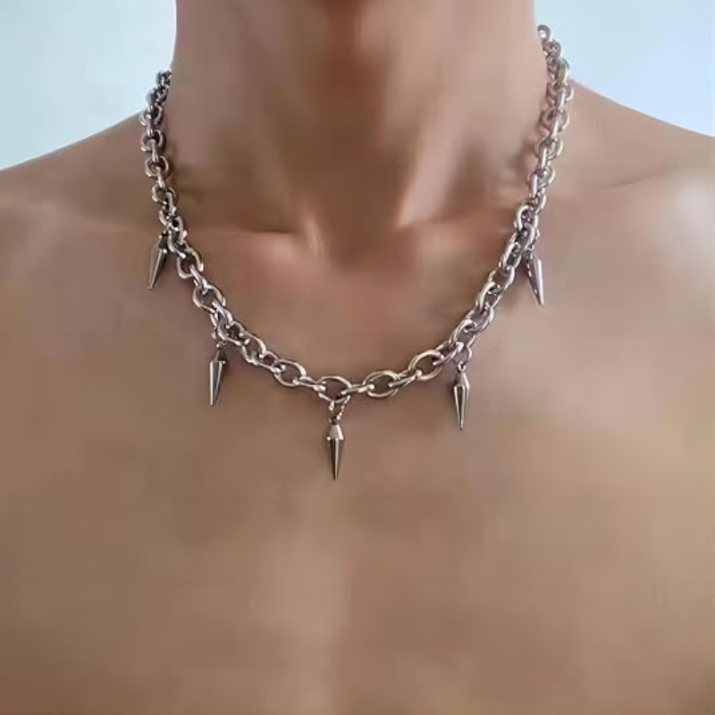 Tapered Rivet Stainless Steel Necklace