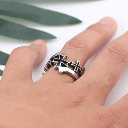 Vintage Single Adjustable Wide Cross Rings