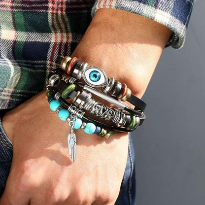 Evil Eye Charms Turquoises Beads Bracelets