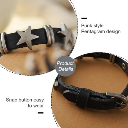 Gothic Rock Bracelets Black Cuff Wristband