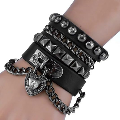 4U Rivet Bracelet Wrist Punk Sports Rock