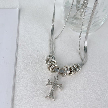 Gothic Punk Cross Pendant Necklace