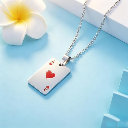 Cool Punk Rock Poker Card Ace Pendant Necklace