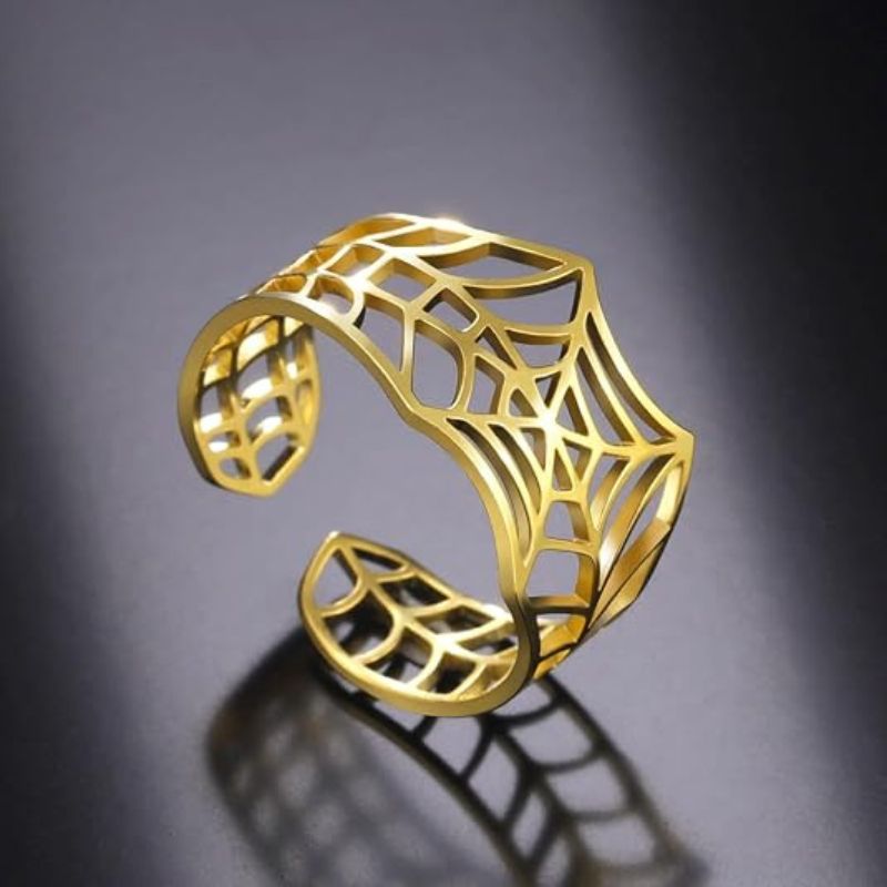 Personalized Spider Web Adjustable Ring