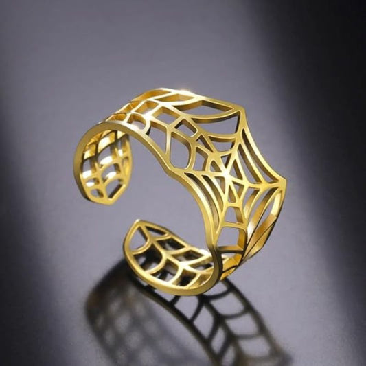 Personalized Spider Web Adjustable Ring