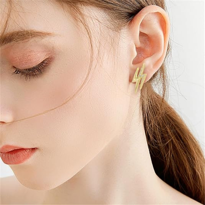 14K Gold Plated Lightning Stud Earrings