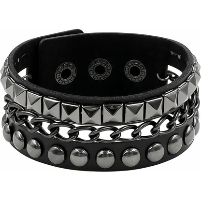 Punk Studded Leather Cuff Bracelet
