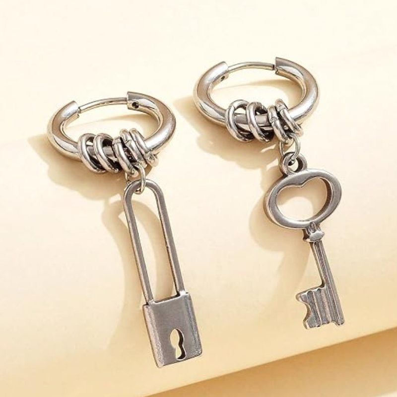 Knot Key Lock Funny Hoop Y2K Punk Earring