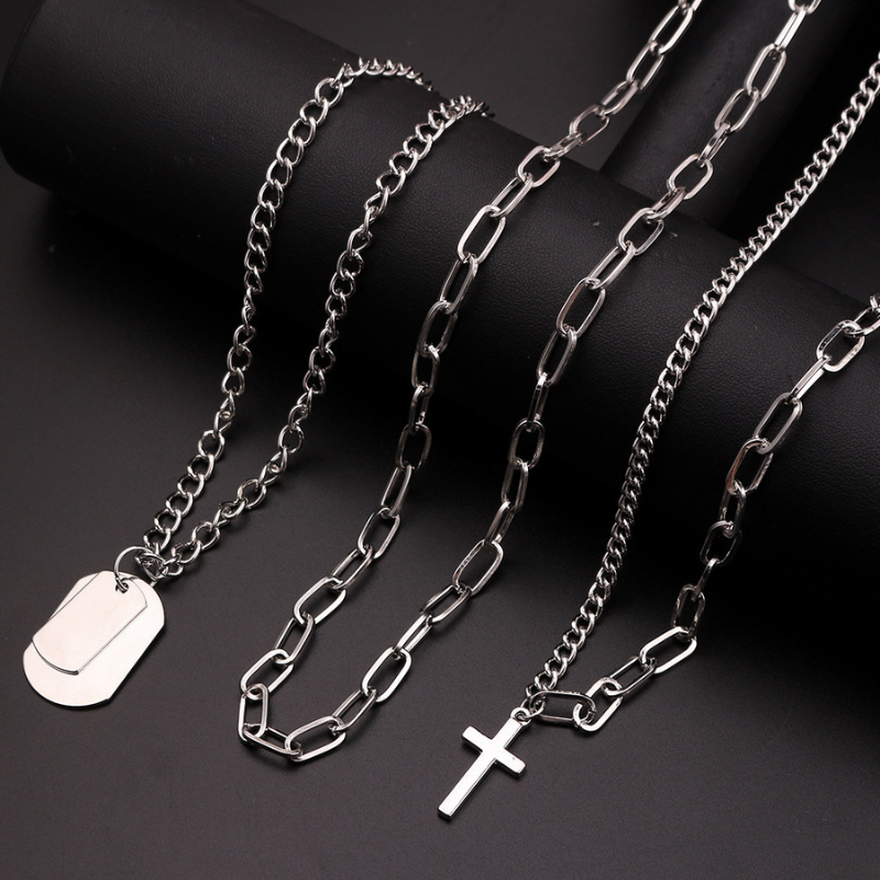 Statement Long Chain Punk Multilayer Choker Necklace