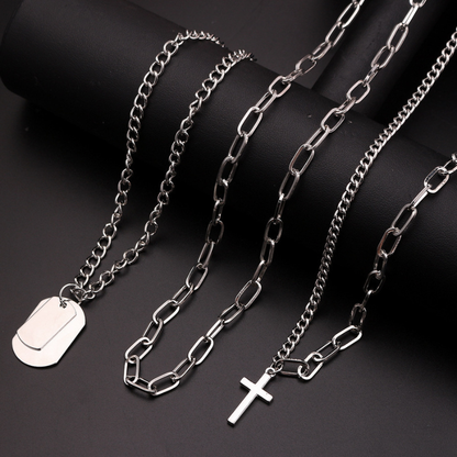 Statement Long Chain Punk Multilayer Choker Necklace