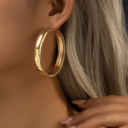 Chunky Gold Silver Hoop Earrings