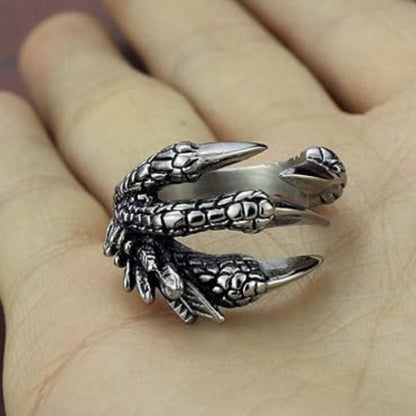 Silver Dragon Claw Adjustable Opening Ring