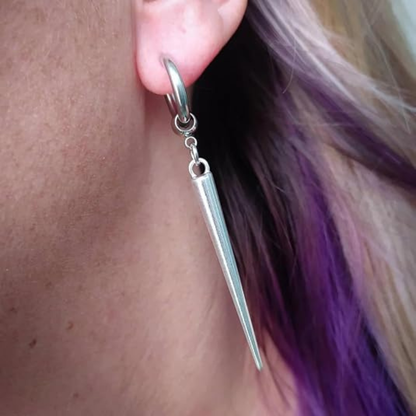 Spike Rivet Dangle Drop Hoop Statement Earrings