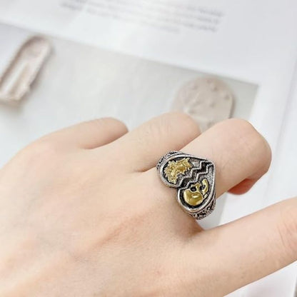 Gothic Skeleton Broken Heart Open Finger Band Ring