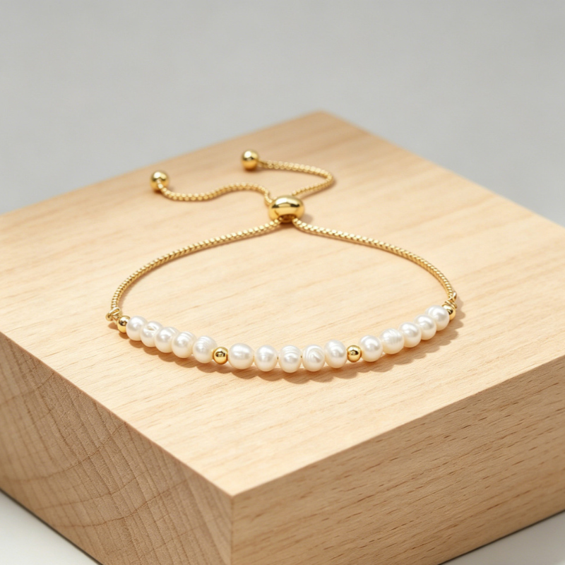 Dainty Pearl Chain Bracelets