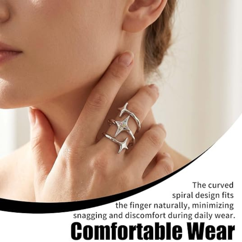 Star Design Knuckle Grunge Ring