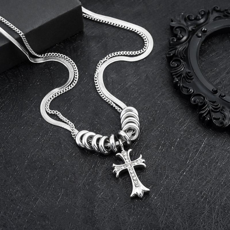 Gothic Punk Cross Pendant Necklace