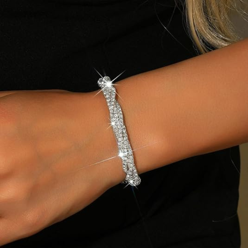 Rhinestone Stretch Twisted Bracelets