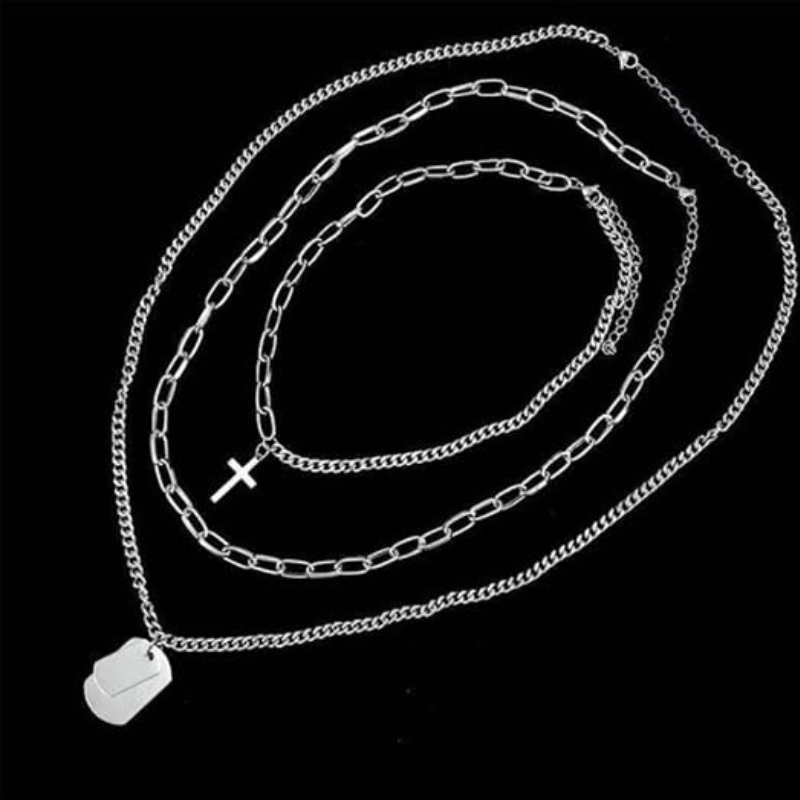 Statement Long Chain Punk Multilayer Choker Necklace