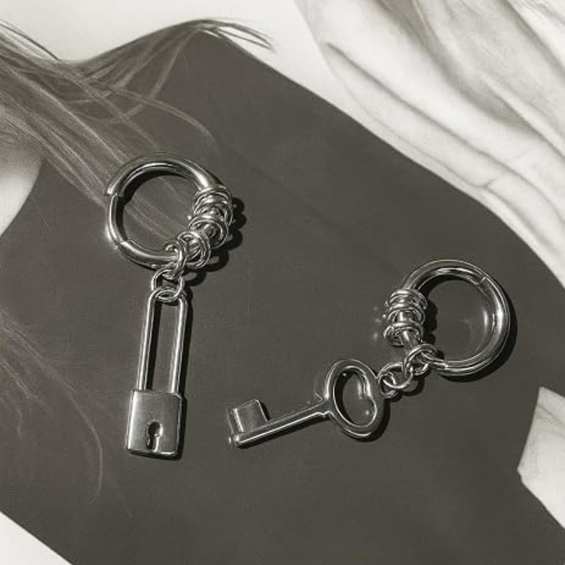 Knot Key Lock Funny Hoop Y2K Punk Earring