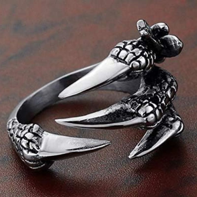 Silver Dragon Claw Adjustable Opening Ring