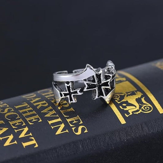 Vintage Single Adjustable Wide Cross Rings