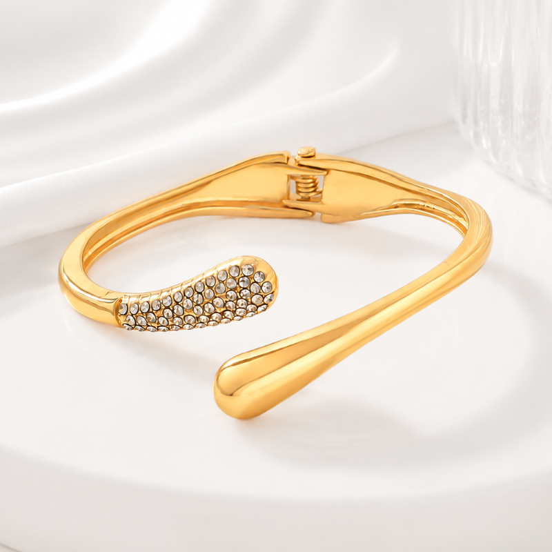 14K Gold Plated Open Cuff Bangle Bracelet