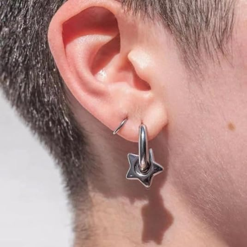 Chunky Star Hoop Earrings