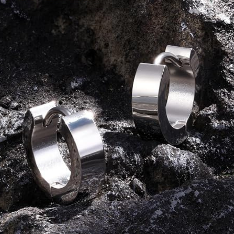 Stainless Steel Unique Small Hoop Earrings
