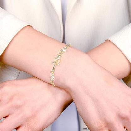 Rhinestone Slider Floral Bracelet