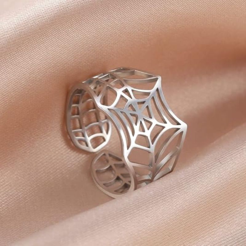 Personalized Spider Web Adjustable Ring