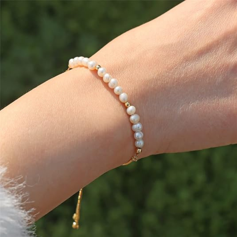 Dainty Pearl Chain Bracelets