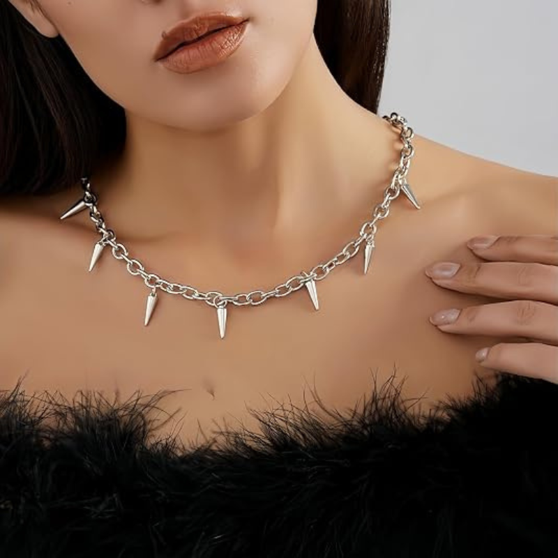 Tapered Rivet Stainless Steel Necklace
