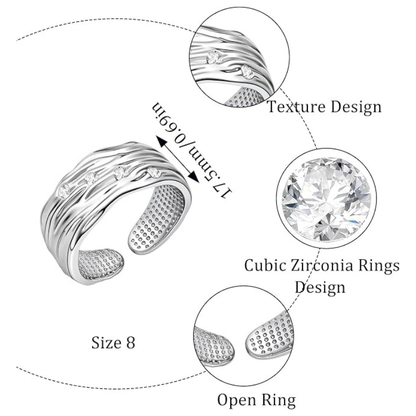 Chunky Textured Silver Open Ring