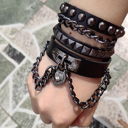 4U Rivet Bracelet Wrist Punk Sports Rock
