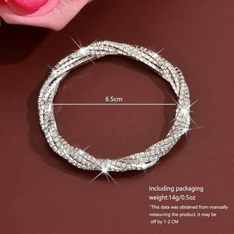 Rhinestone Stretch Twisted Bracelets