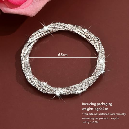 Rhinestone Stretch Twisted Bracelets