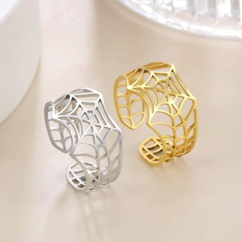Personalized Spider Web Adjustable Ring