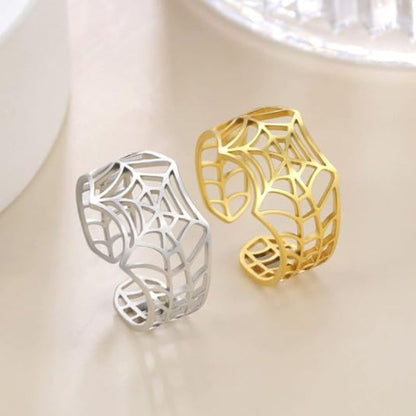 Personalized Spider Web Adjustable Ring