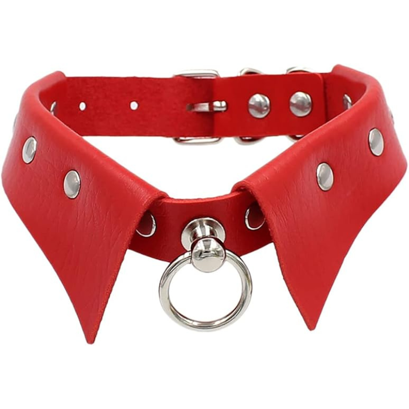 Gothic Leather Choker Necklace