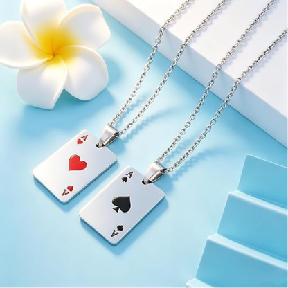 Cool Punk Rock Poker Card Ace Pendant Necklace
