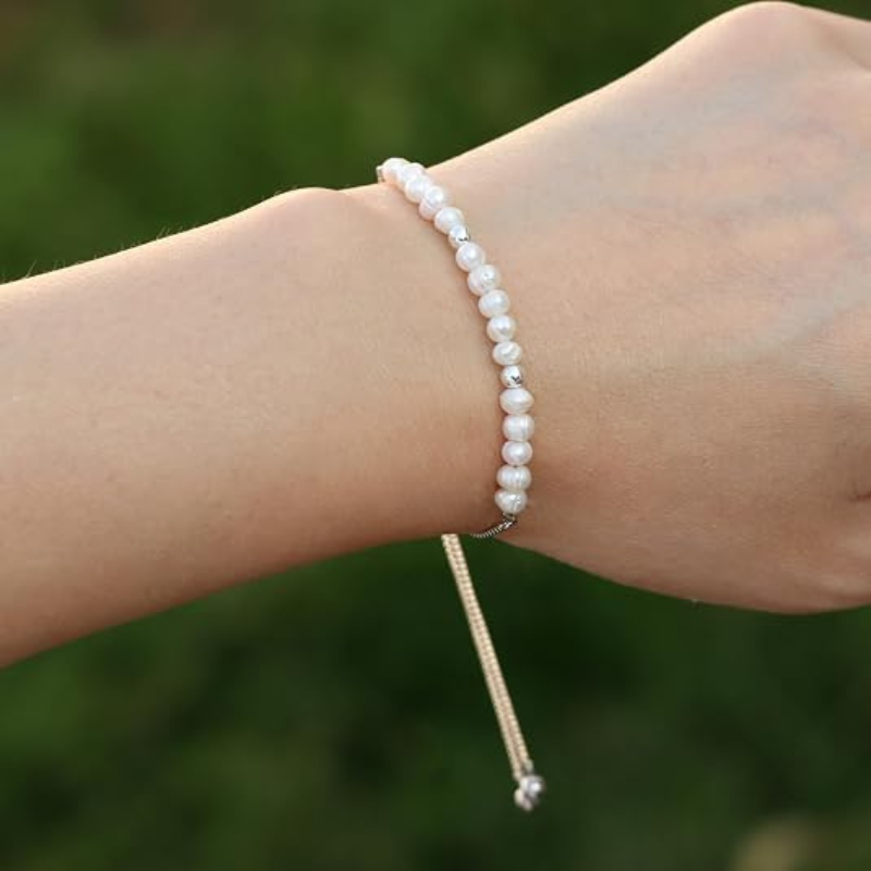 Dainty Pearl Chain Bracelets