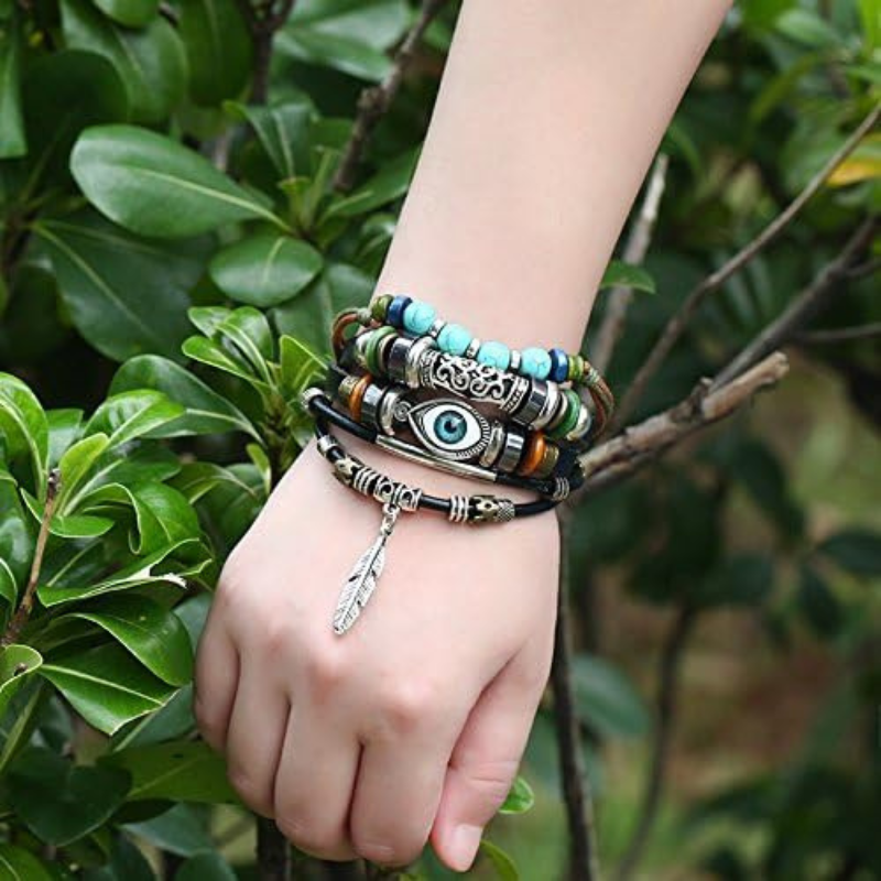 Evil Eye Charms Turquoises Beads Bracelets