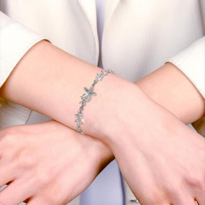 Rhinestone Slider Floral Bracelet