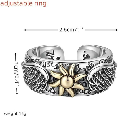 Gold Sun Flower Fidget Adjustable Ring