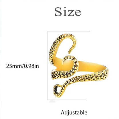Octopus Tentacle Statement Ring